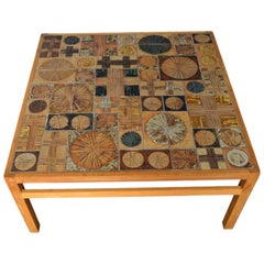 Quadratischer Couchtisch aus Eiche mit Kunstfliesen von Tue Poulsen