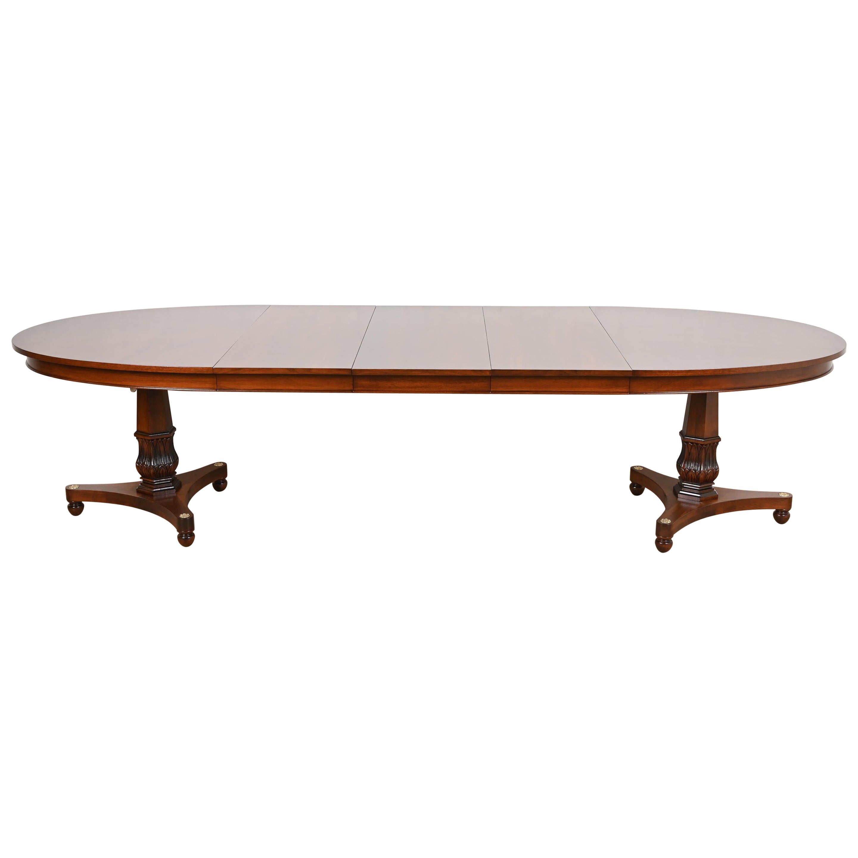 Table de salle à manger Regency à double piédestal, revernie