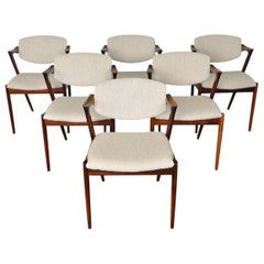 Set di sei sedie da pranzo Kai Kristiansen Modello 42 in legno di palissandro