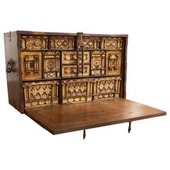 18th Bargas-style Bargueño Desk with a 19th Century Bridge Table