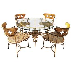 Indoor Outdoor Italian Gilt Iron Dining Set
