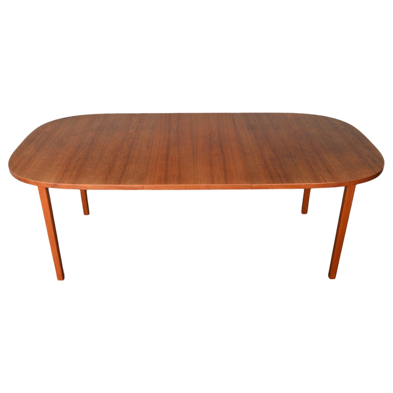 Mesa de comedor ovalada danesa moderna de teca con dos hojas