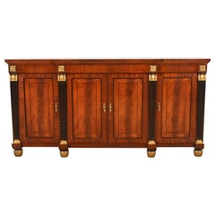 Baker Furniture French Empire Flame Mahogany Sideboard or Bar Cabinet