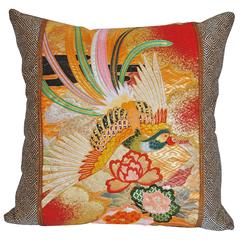 Custom Pillows Cut from a Vintage Uchikake, Japanese Silk Wedding Kimono