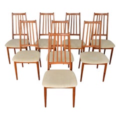 Set of Eight Danish Highback Dining Chairs in Teak