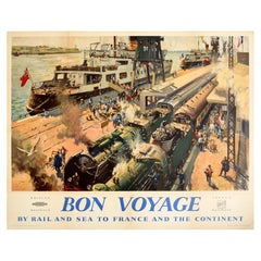 Original Vintage Travel Poster Bon Voyage France British Railways SNCF Cuneo