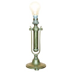ORIGINAL Antique 1925 SOLID BRASS TRAiN CARRIAGE GIMBAL WALL OR TABLE LAMP