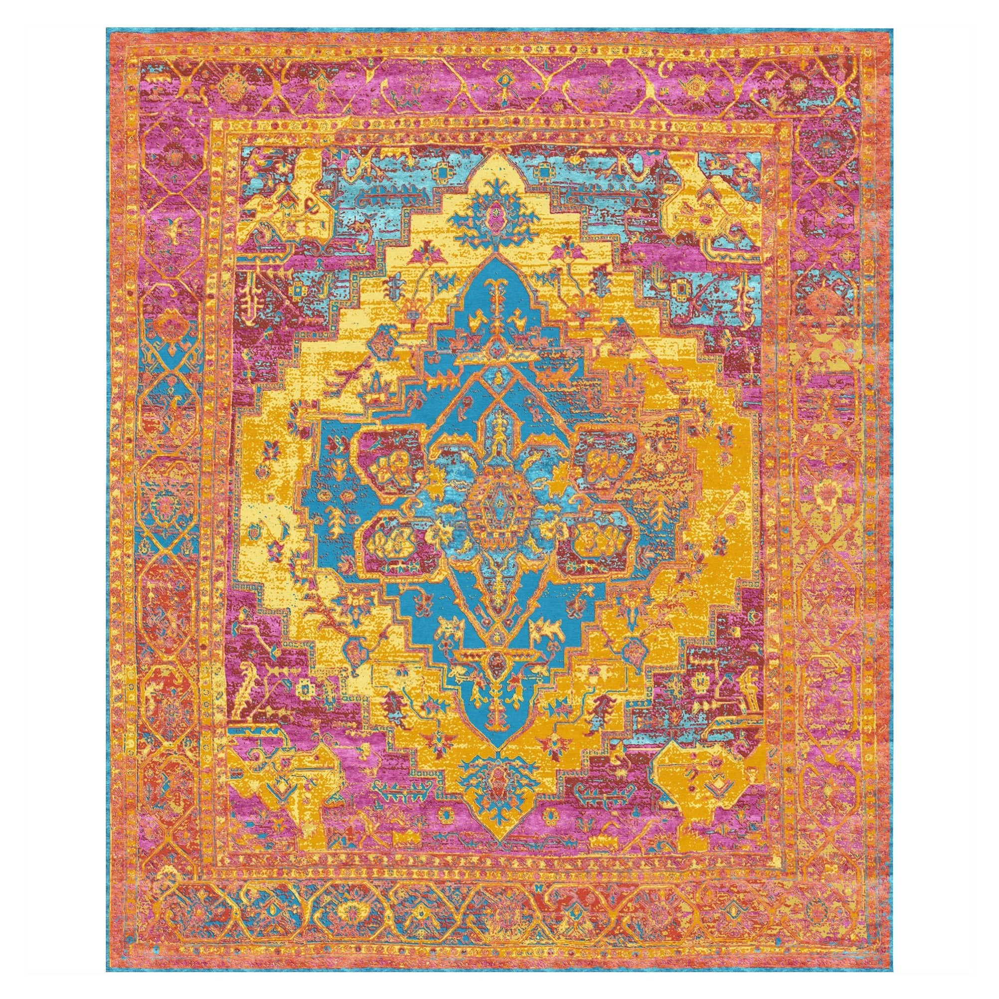 Superior Luxury Heriz Persian Rug 8x10 in Silk by Djoharian Design