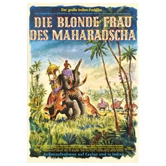 Original Vintage Movie Poster Die Blonde Frau Des Maharadscha Maharajah's Blonde