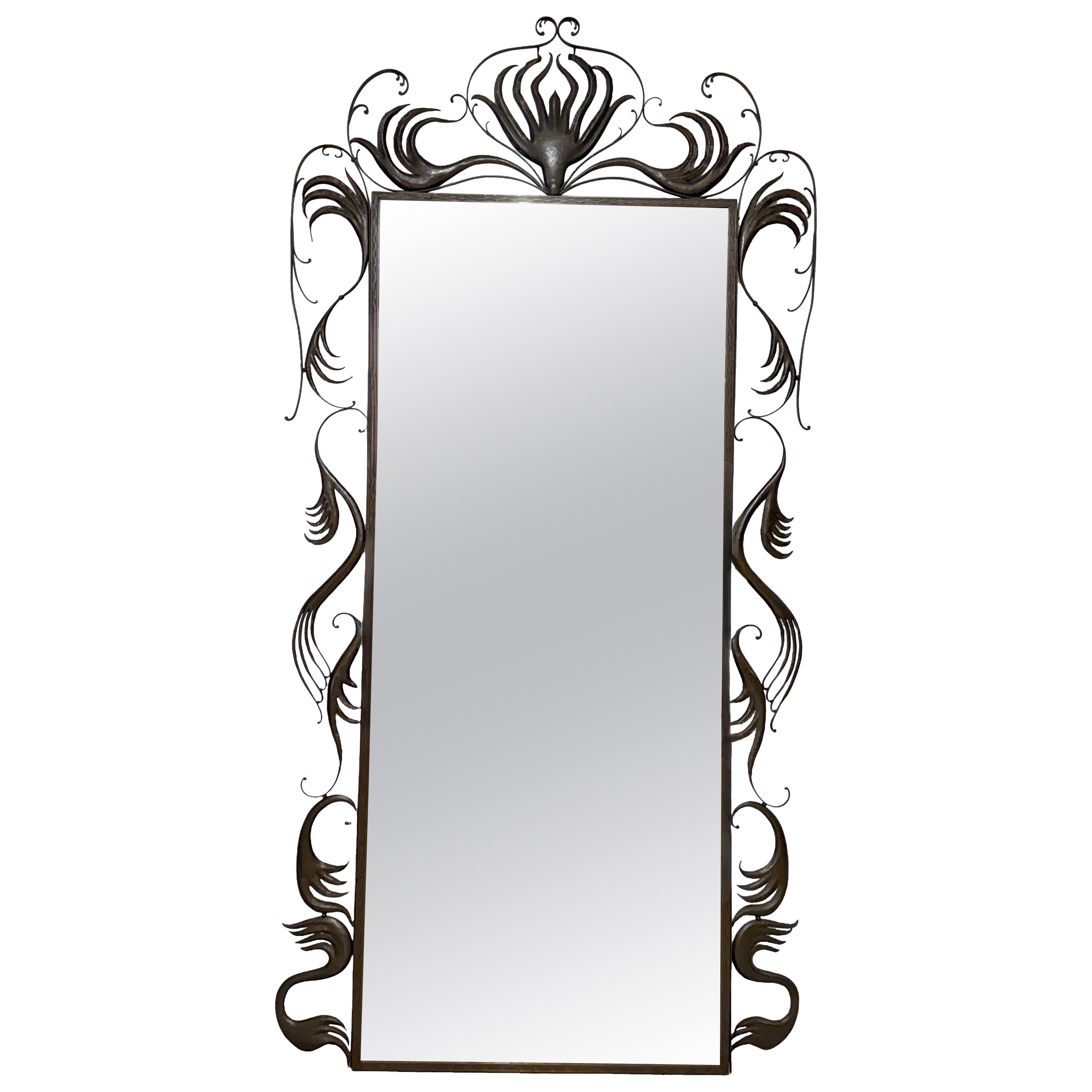 Large wall mirror, Italy, 1970s