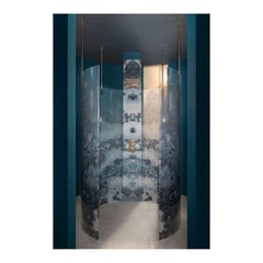 Shower-Verschlussstruktur aus geschwungenem, verziertem Glas  Anpassbar