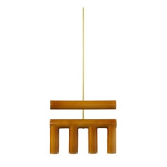 Lampe suspendue en céramique TRN D2 ochre laiton par Pani Jurek