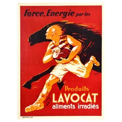 Original Vintage-Werbeplakat, „Lavocat Energy Products“, Rugby, Strength, Sport