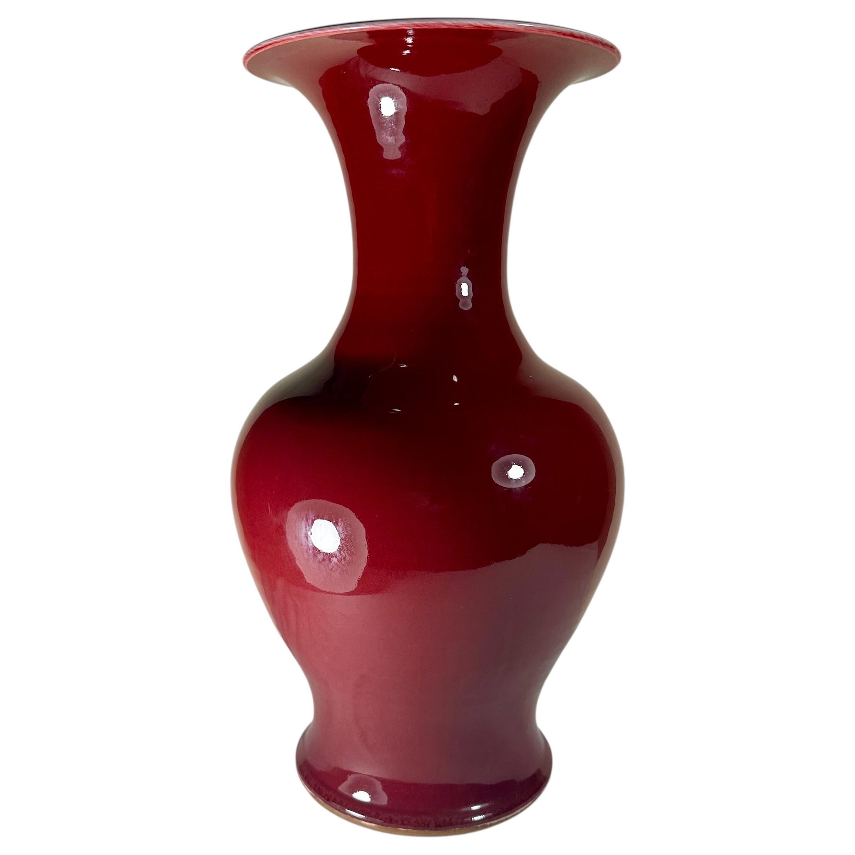 Chinese Qing Dynasty Sang de Boeuf Bulbous Vase.