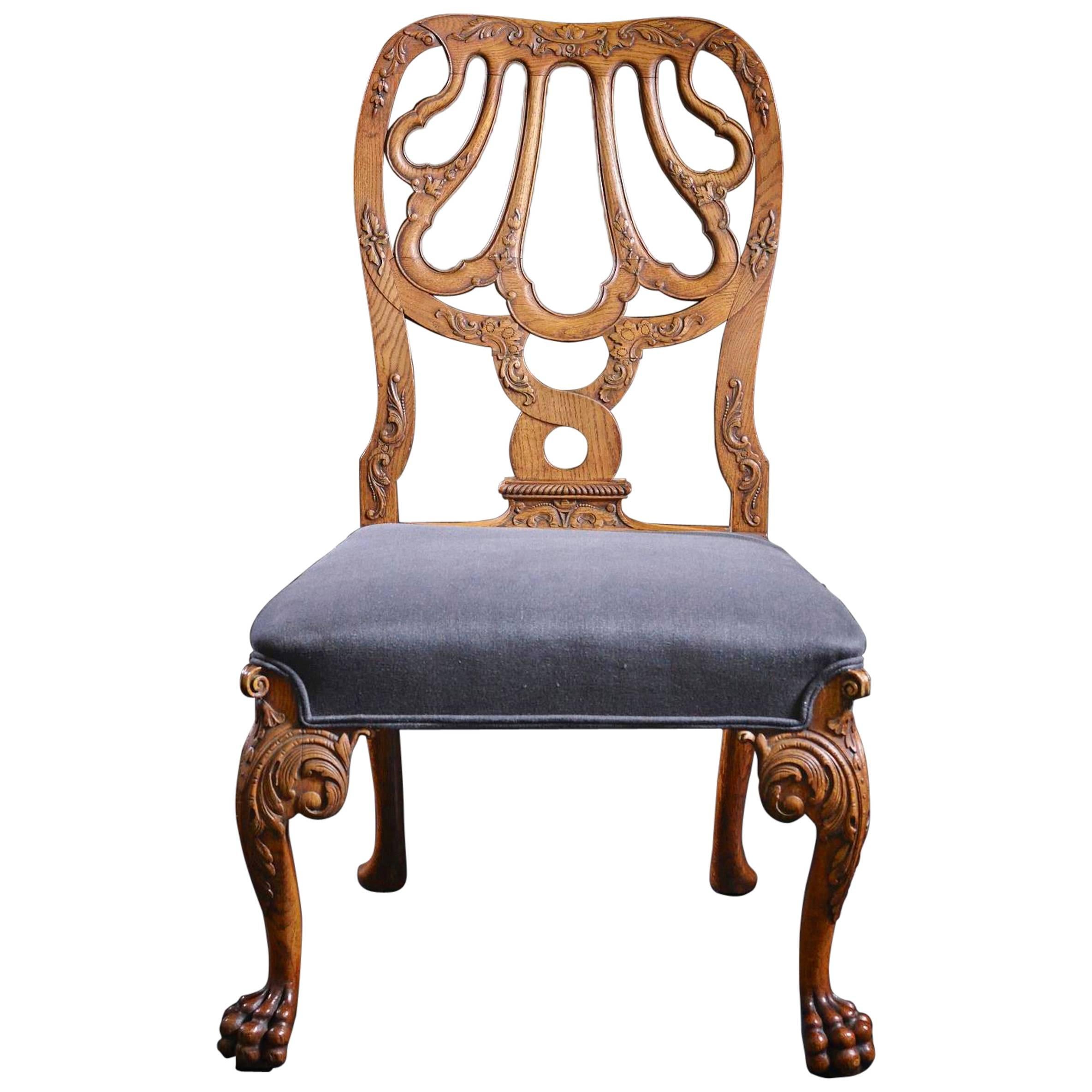 19th Century Oak Side Chair After a Design Attributed to Giles Grendy