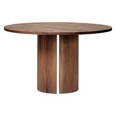 Round Sculptural Table in Solid Walnut - Aperta by Mokko