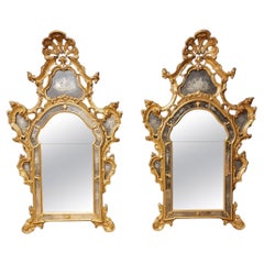 Paire de miroirs vénitiens de 1850 grand format