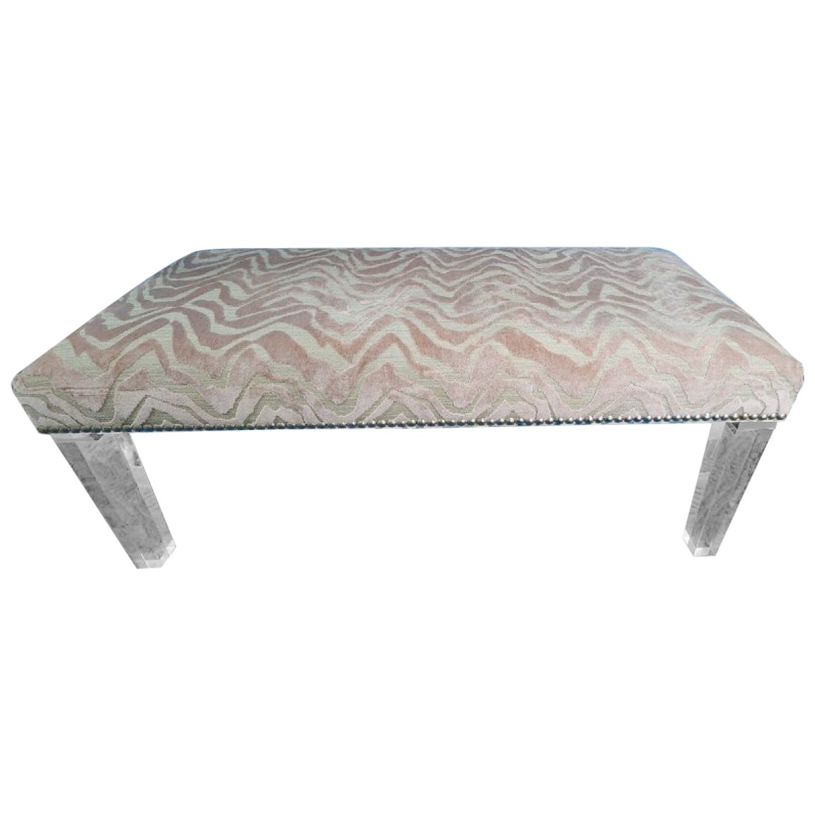 Massoud Pink Bench with Acrylic Legs