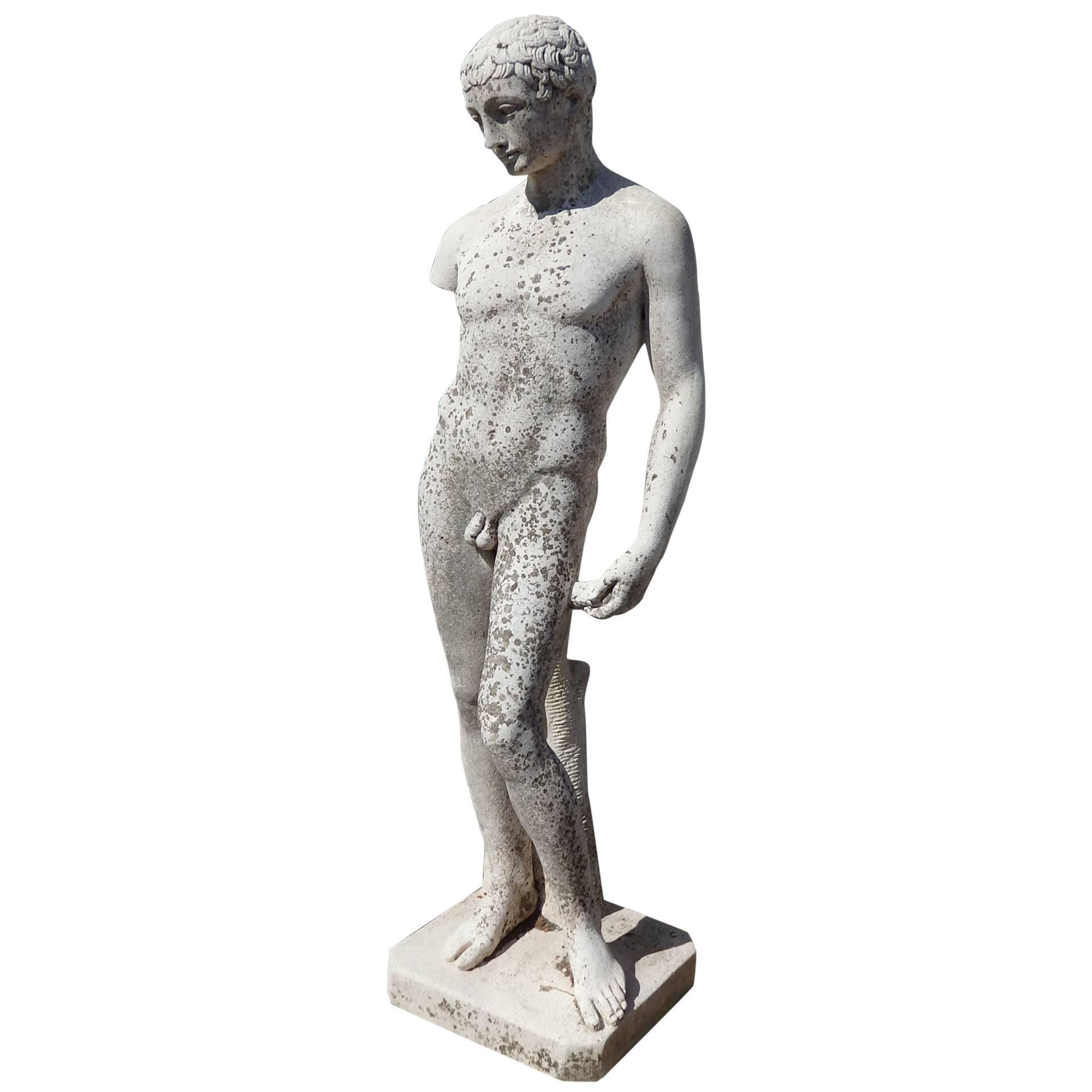 Early 20th Century Statue of a Young Man For Sale