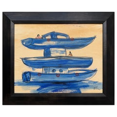 Gerahmtes Gemälde ohne Titel von Alexis Leyva Machado (KCHO) – Kuba, geb. 1970