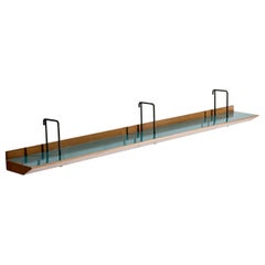 Consola de pared de diseño italiano, nogal, fórmica, hierro, Italia, años 50