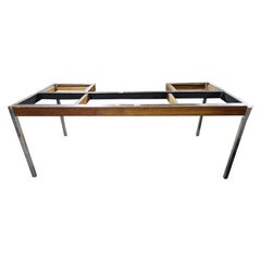 Estructura de escritorio de acero pulido y madera de Gordon Bunshaft para Knoll