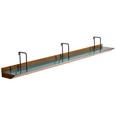 Consola de pared de diseño italiano, nogal, fórmica, hierro, Italia, años 50