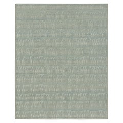 Diseño de alfombra personalizada Rug & Kilim's Block Print con motivos florales azules y verdes