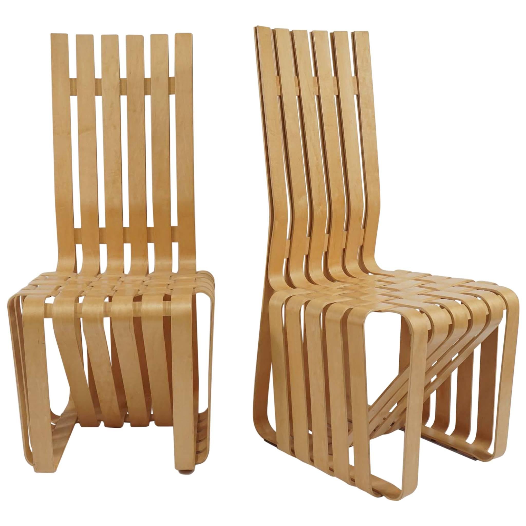 Pair of Frank Gehry "High Sticking" Chairs