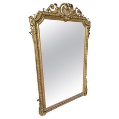 Large Antique French gilt overmantle mirror