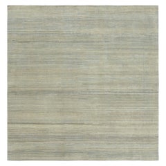 Rug & Kilim's Strukturteppich mit grünen, beigen und hellblauen Streifen und Strähnchen