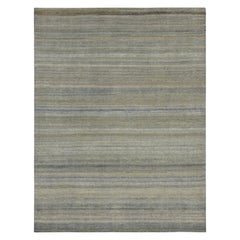 Alfombra de textura Rug & Kilim de rayas azules, beige y grises