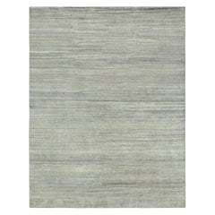 Rug & Kilim’s Textural Rug In Beige, Light Blue and Cream Stripes and Striae