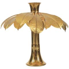 1970s Brass Leaf Table Lamp, Italy. Mid 20th century.