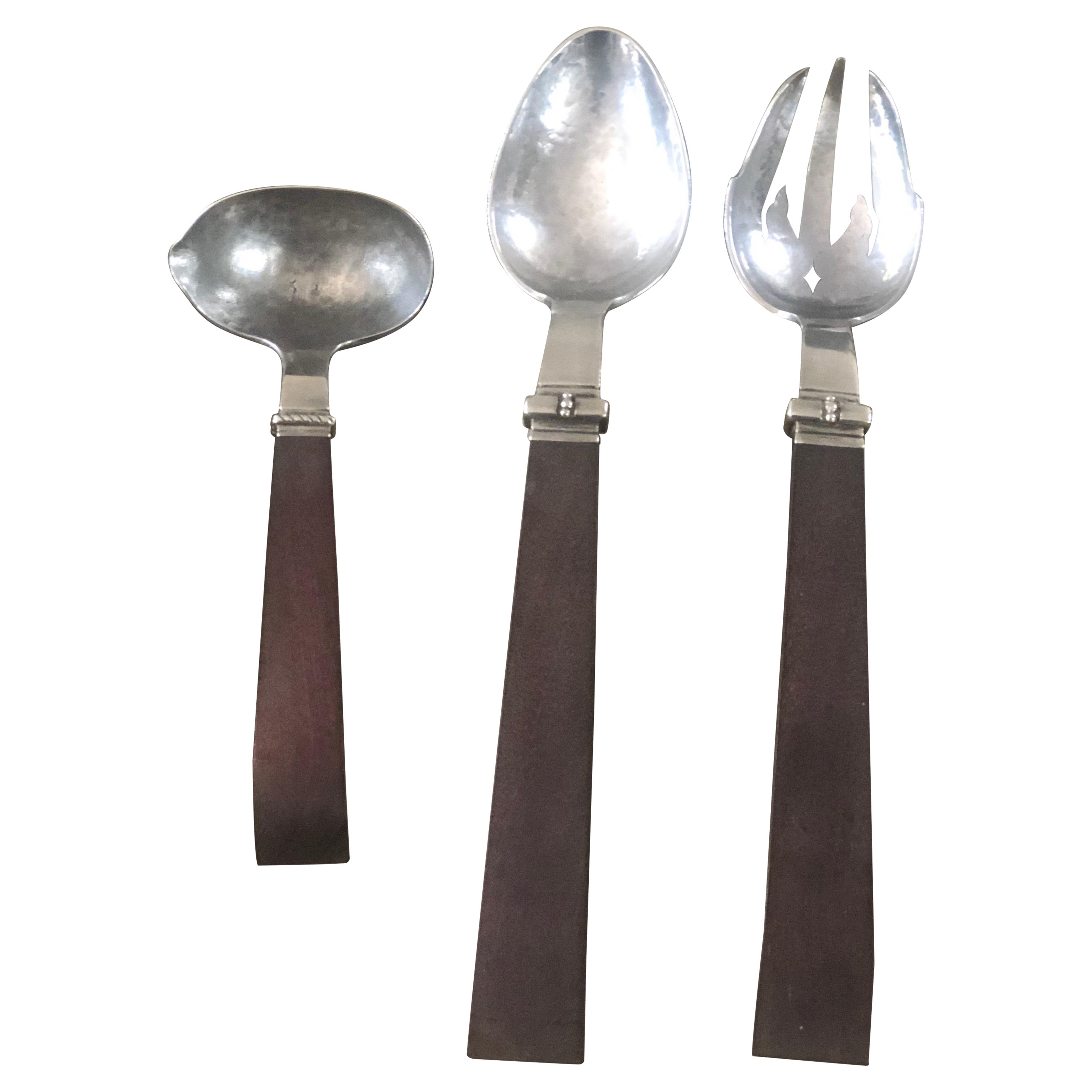 William Spratling Early Salad Set + Laddle