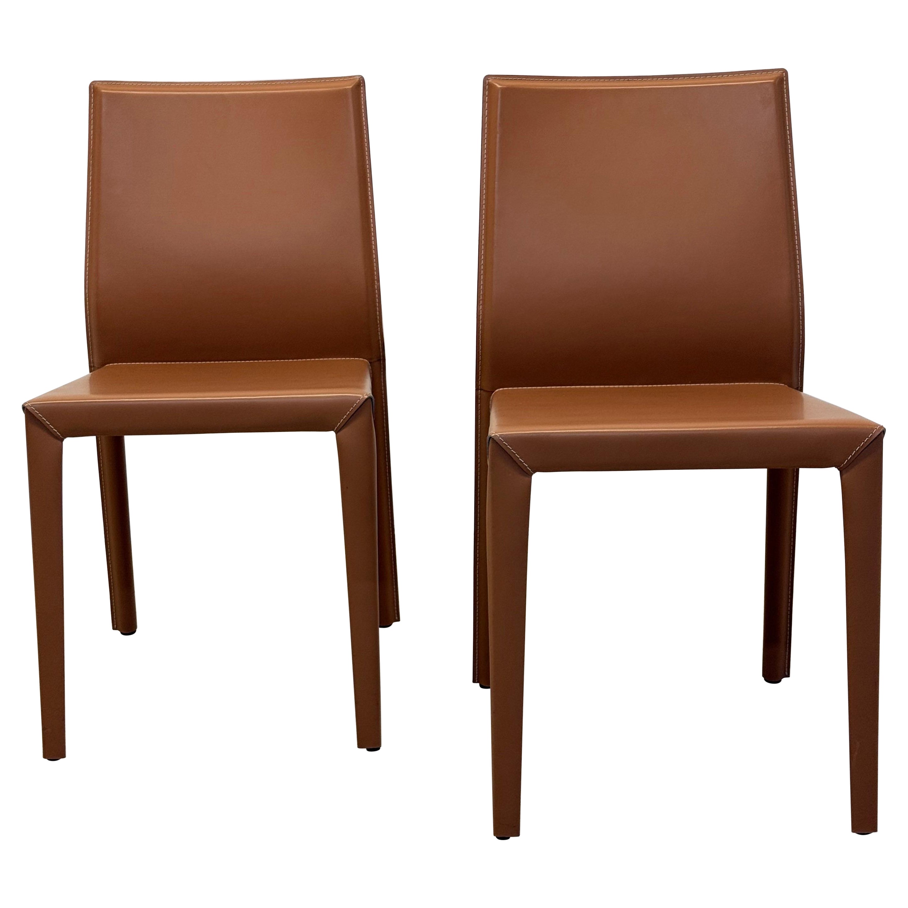 Sillas de comedor de piel "Margot" de Elena y Guido Cattelan - Pareja en venta