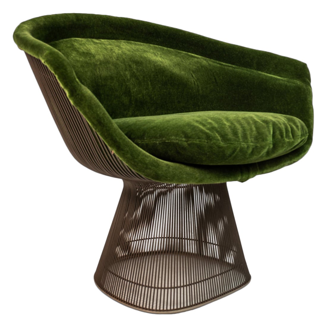 'Platner' Lounge Chair in Green Mohair by Warren Platner for Knoll, USA, c. 1973