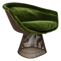 'Platner' Lounge Chair in Green Mohair by Warren Platner for Knoll, USA, c. 1973