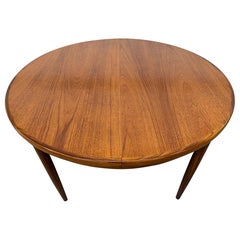 Vintage Mid-Century Danish Modern Teak Round Dining Table