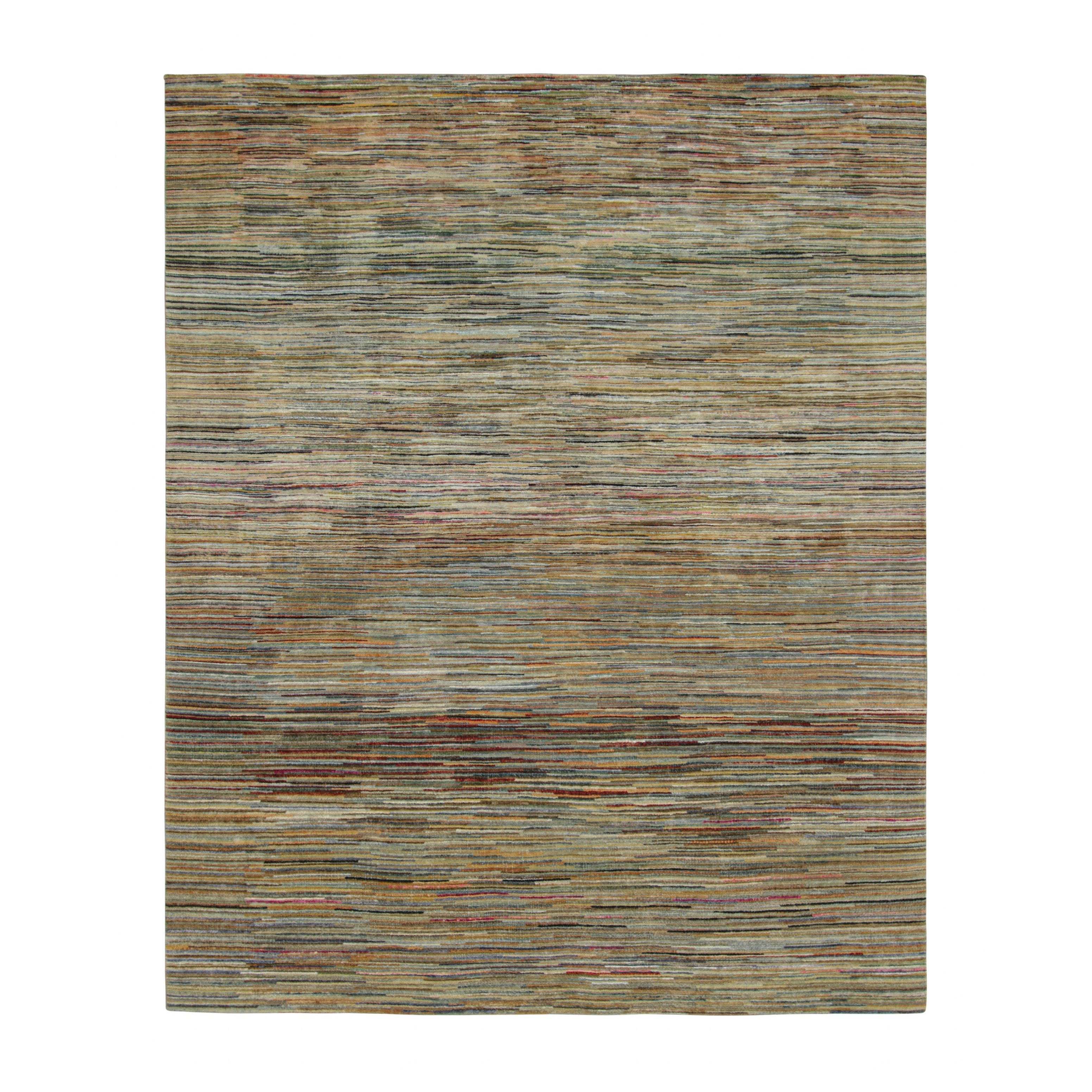 Rug & Kilim’s Textural Rug with Vibrant Polychromatic Stripes and Striae
