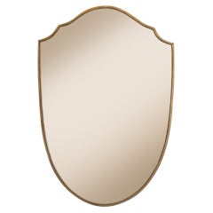 1950s Italian Brass Shield Mirror
