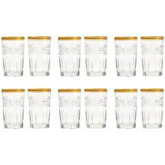 Antique Moser Cut Crystal Tumblers Set of 12