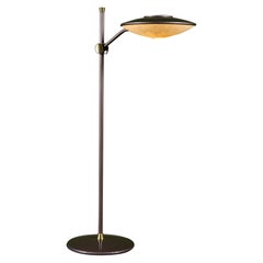 Dazor Enamel Floor Lamp with Brass Accents