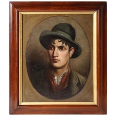 19th Century Irish, Oil on Canvas of a Young Man