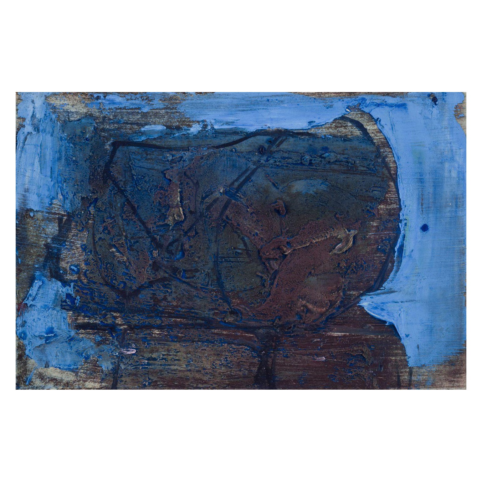 Fred Sieger, listed German/Dutch painter. Oil on panel. Abstract composition.