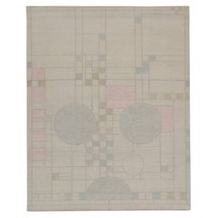 Rug & Kilim's Distressed Style Modern Rug in Polychromatic Geometric Patterns (tapis moderne de style vieilli aux motifs géométriques polychromes)