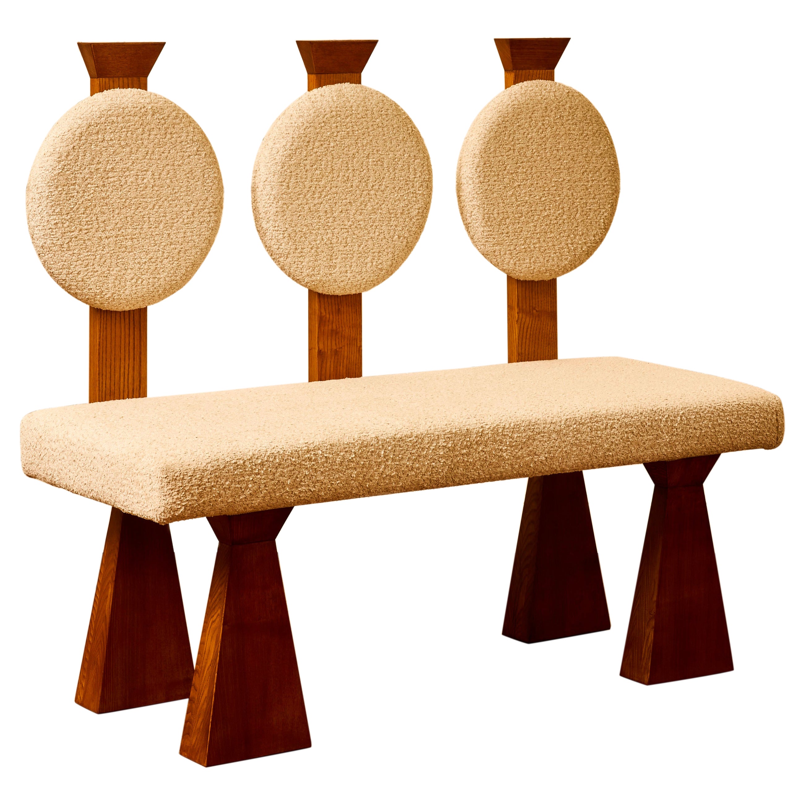 3 seating wooden bench by Studio Glustin