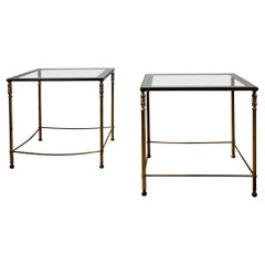 A Pair of Mid Twentieth Century Brass and Glass Tables