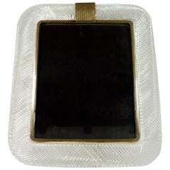 1930 Venini Art Deco Twisted Murano Glass Table Mirror
