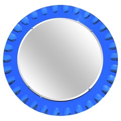 Specchio Rotondo Veca Italia 1960 Blu Cobalto